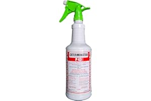 Exterminator P 43 | Domestic Insect Killer Spray | Water-Based, Odor-Free Formula | 1L | Kills Ants, Cockroaches, Ticks, Flea