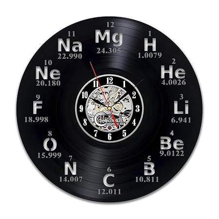 Periodic Table Vinyl Wal Clock Art Decorations Chemistry Decor