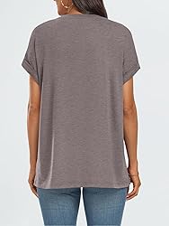 AUTOMET Womens Summer Tops Oversized Short Sleeve