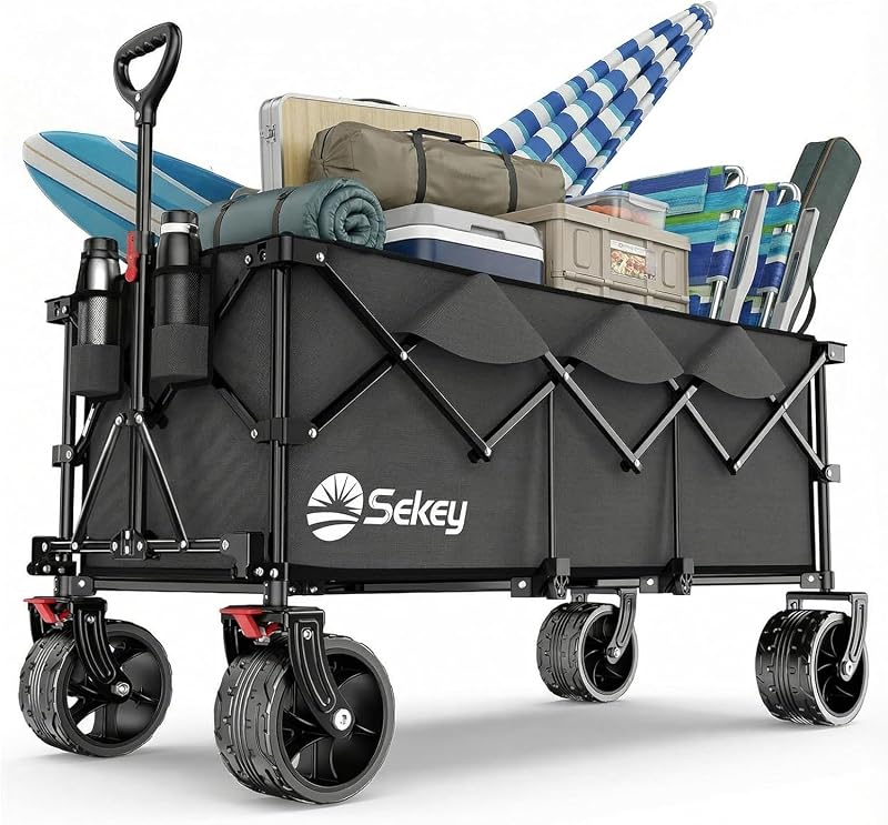 Sekey 300L Ultra-Large Folding Festival Trolley All-Terrain Wheels 150kg