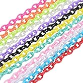 LiQunSweet 12strand/Box Handmade Opaque Acrylic Cable Chains for DIY Handbag Chain Lanyard Making Replacement Accessories - 2.5~3x1~2mm