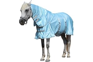 Gallopoff Summer Horse Fly Sheet with Detachable Neck and Belly Cover, Breathable Fine Mesh Sweet Itch Protection for Stable 