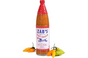 Hot Sauce by Zab's Zesty Original Style (1 Pack, 12 Fl. Oz) | Signature Slow Burn from Rare Datil Peppers | Plant Based and Keto Friendly