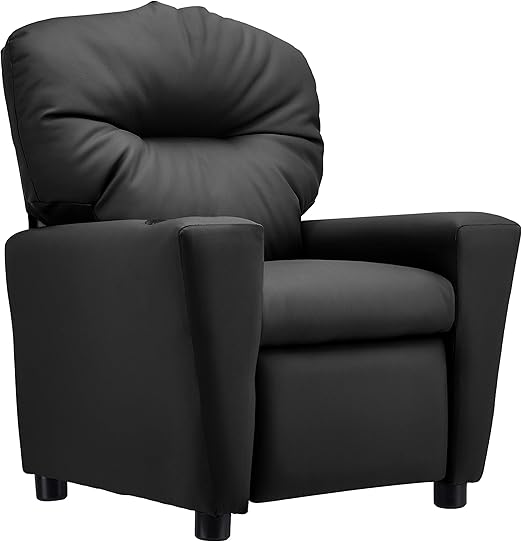 kids black leather chair