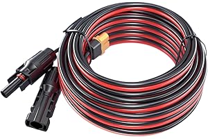 iHaospace XT60 Adapter to Solar Connector Cable 12AWG 25FT, XT60 to Solar Panel Extension Cable 12 Gauge 7.62m for Ecoflow River and Delta Series Bluetti EB55 Power Station Solar Panel