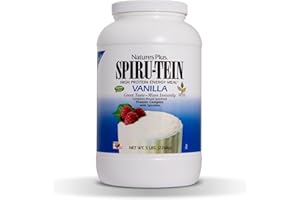 NATURE'S PLUS NaturesPlus SPIRU-TEIN Shake - Vanilla - 5 lbs, Spirulina Protein Powder - Plant Based Meal Replacement, Vitamins & Minerals for Energy - Vegetarian, Gluten-Free - 67 Servings