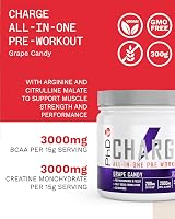 PhD Charge All-In-One Pre Workout with Creatine 20 Servings Grap e Candy 300g view 3