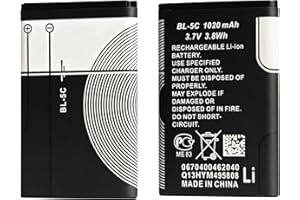 WENPZERAY BL-5C Rechargeable Battery 3.7V 1020mAh Suit for Home Household Radio with Current Protection 2 Pieces (Black)