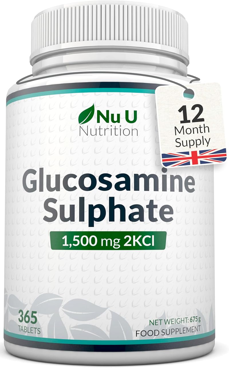 Nu U Nutrition Glucosamine Sulphate 1500mg 365 Tablets UK Made Mega Strength