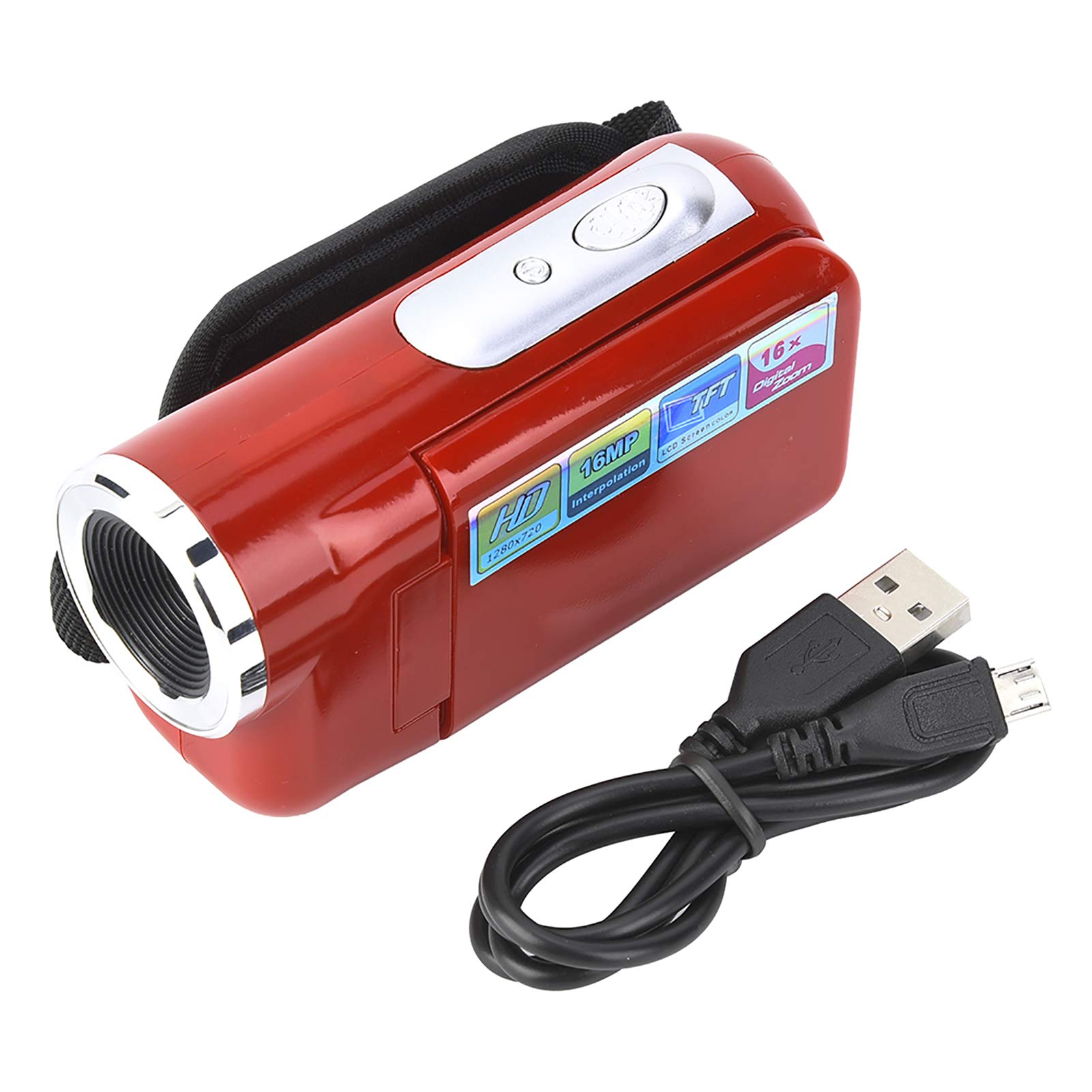 ciciglow Digital Video Camera,1080P 16X HD Digital Video Camera Camcorder Vlogging Camera with 2inch TFT LCD Sceen for Kids/Beginners/Children/Teenagers/Students/The Elderly Gift(Red)