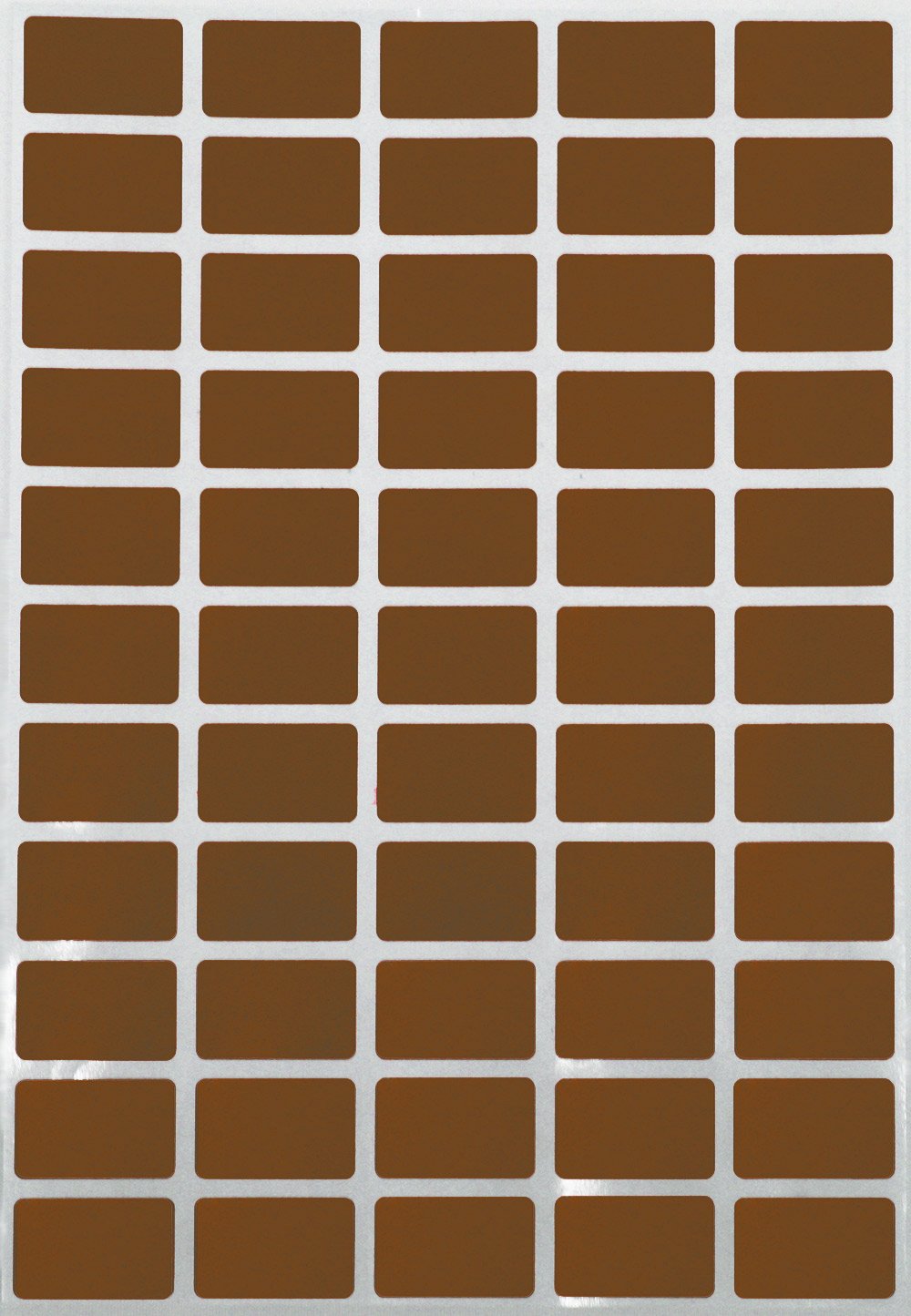Small Brown Rectangular Color Coding Sticker 25.5mm x 16mm- Rectangle Labels- Clean Remove on Any Surface (2.55cm x 1.6 cm) 550 Pack by Royal Green