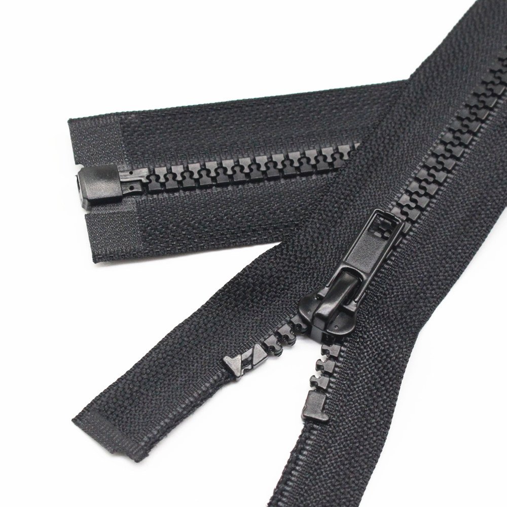YaHoGa 2PCS #5 68cm Separating Jacket Zippers for Sewing Coats Jacket Zipper Black Molded Plastic Zippers Bulk (27" 2pcs)