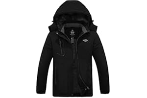 wantdo Women's Mountain Waterproof Ski Jacket Windproof Rain Jacket Winter Warm Hooded Coat