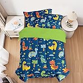 Dinosaur Design Duvet Cover Sets Full Size for Kids Boys, Incude 1 Comforter Cover 80x90 Inches and 2 Pillowcases 20x26 Inches, Comforter Not Included, Gift for Christmas Birthday
