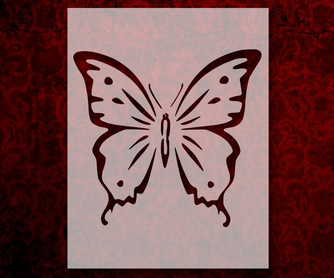 Large Butterfly 8.5 x 11 Inches Custom Stencil (202) Handmade