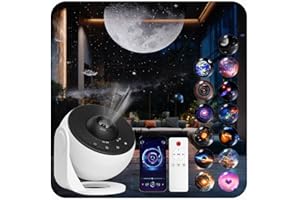 YSONLA Galaxy Projector for Bedroom Pro Version, HD 12 in 1 Film Discs Star Projector Galaxy Light, Planetarium Projector with Timer, White Noise, 360 ° Rotation, Bluetooth, Remote Control