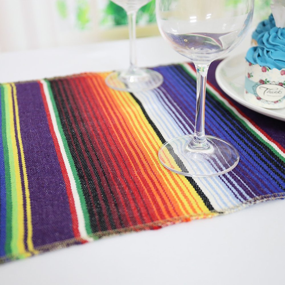 Mexican Table inch 84 x 14 Runner Table Blanket Serape Cotton