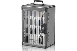 Lockbako 36 Slots Cell Phone Locker for Classroom, Portable Mobile Phone Storage Box with Handle, Phone Lock Box Wall Mounted