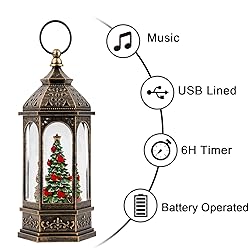 Lighted Christmas Tree Cardinal Music Snow Globe