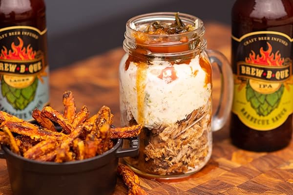BREW-B-QUE IPA BARBECUE SAUCE | PERFECT FOR GRILLING | CONDIMENT FOR CHICKEN, RIBS, VEGGIES | BOLD & TANGY FLAVOR | 12 FL OZ