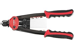 ARES 70417 - Heavy Duty Rivet Gun - Includes Chrome Molybdenum Special Profile Nozzle - Works with Aluminum, Steel and Stainl