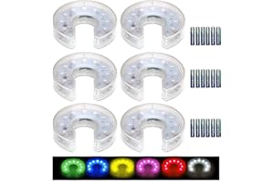 KANFOUAELA 6 Pcs Colorful LED Golf Hole Lights Multicolor Glow Lamps for Night Golfing Putt-Putt Flag Cup llumination with Single Color and Breathing Modes Easy Installation Golf Parties and Outdoor Fun