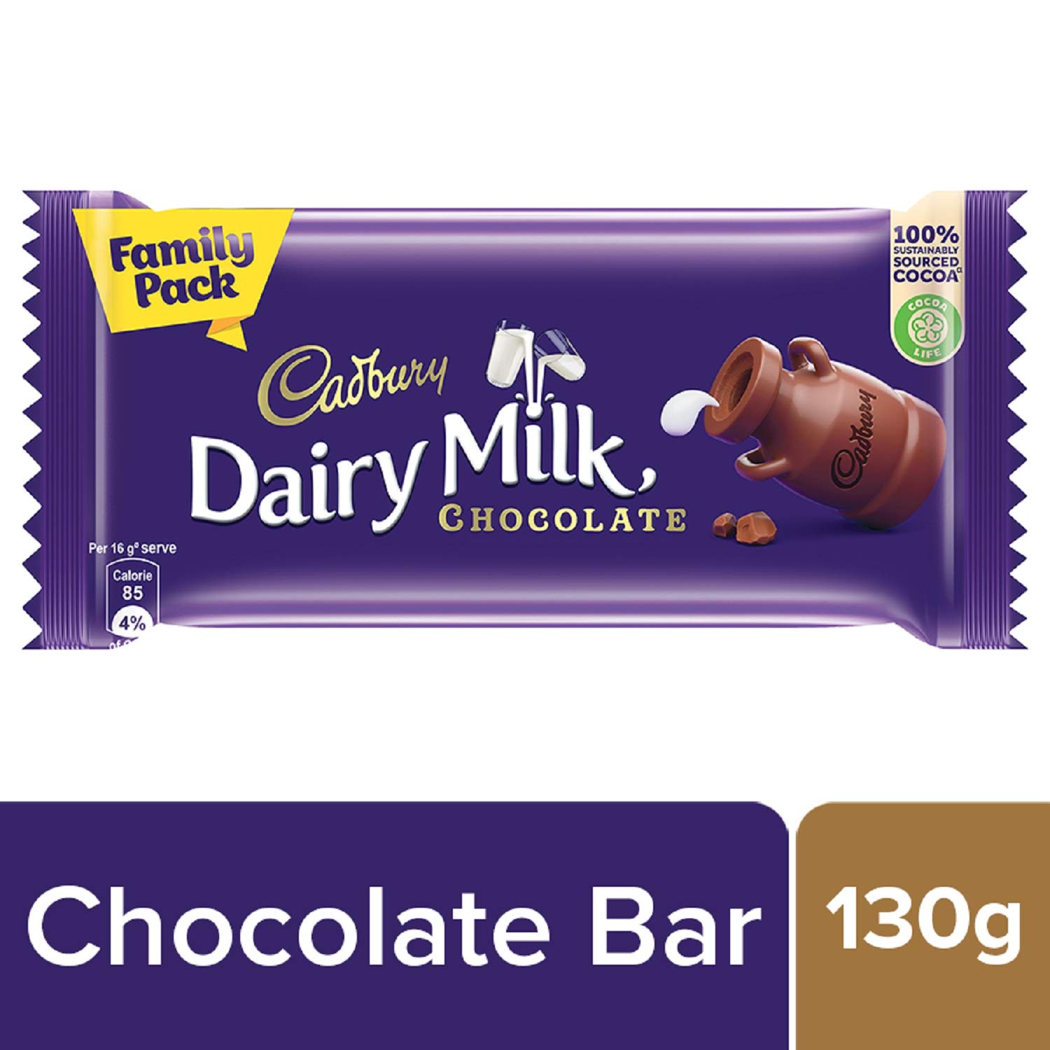 Cadbury Dairy Milk Chocolate Bar, 130g 