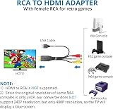AUTOUTLET RCA to HDMI Converter 1080P 720P Built-in Cable Plug & Play view 3
