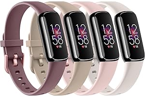 AK 4 PACK Sport Bands Compatible with Fitbit Luxe Bands for Women Men, Soft Silicone Replacement Sport Straps Wristbands for Fitbit Luxe Fitness and Wellness Tracker