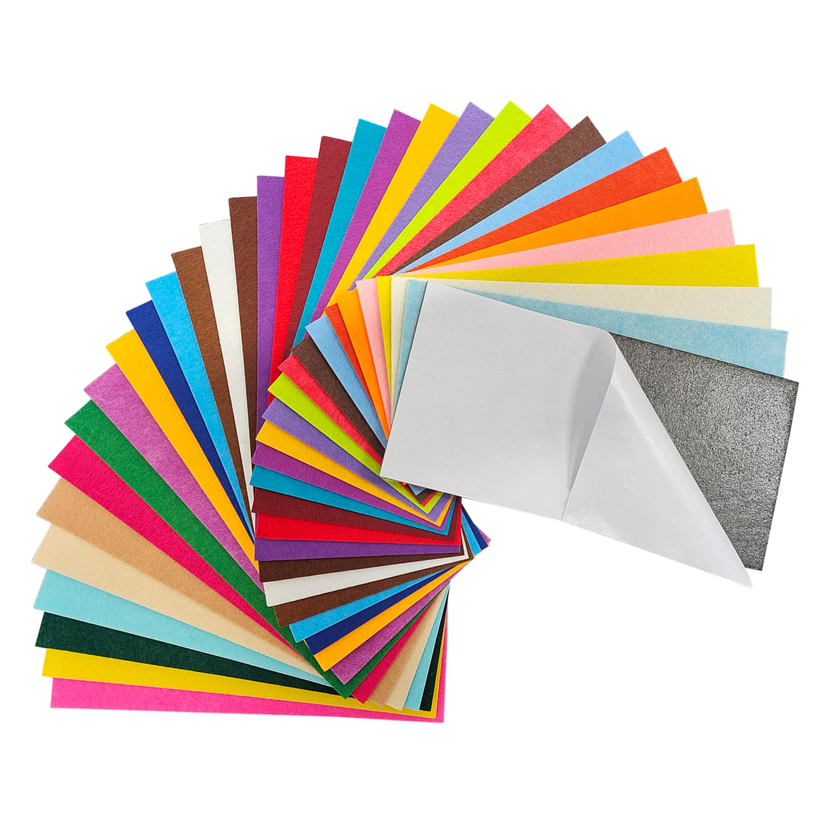 Photo 1 of Jtnohx Self Adhesive Felt Sheets, Adhesive Backed Felt, 33 Pcs 4" x 8" Stiff Sheets, 33 Colors Sticky Back Stiff Fabric Square for Crafts DIY Sewing School Projects Decoration