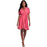 London Times Womens Summer Ruffle Short Dress | Cocktail Dress for Women | Petite Dresses for Women Party