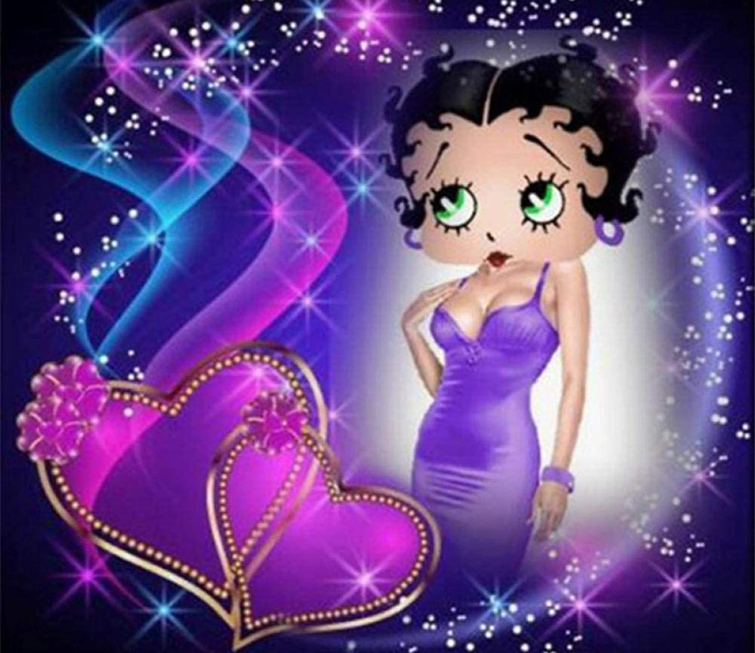 Amazon Com Diy 5d Betty Boop Diamond Drawing 3d Diamond Drawing By Number Kit Full Circle Diamond Mosaic Adult Painting Embroidery Cross Stitch Handicraft Wall Decoration7 8x9 8inch