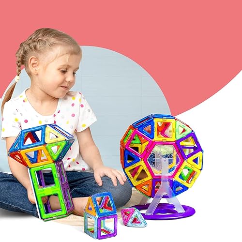 kidoola 94pc Magnetic Building Block Toy Set – Kids Magnet Construction Jigsaw Game Gift for Boys and Girls – Children Educational Shape Forming Toy for Creativity - STEM & Sensory Development Age 3+