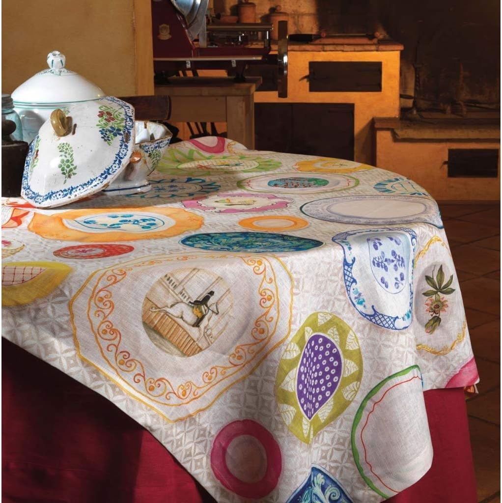 Limoges Tablecloth in Linen 12 Weaving Toscana Telerie beige
