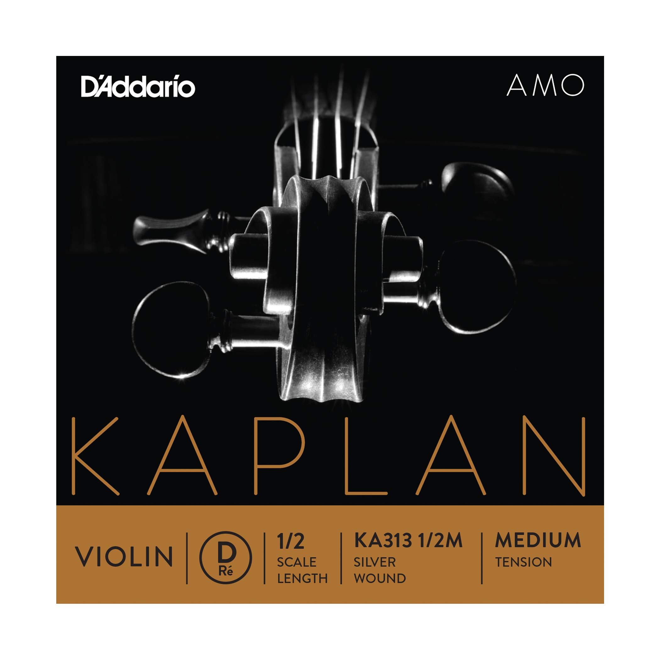 D'Addario Kaplan Amo Violin String - Single D String - KA313 1/2M - Violin Strings - 1/2 Scale, Medium Tension