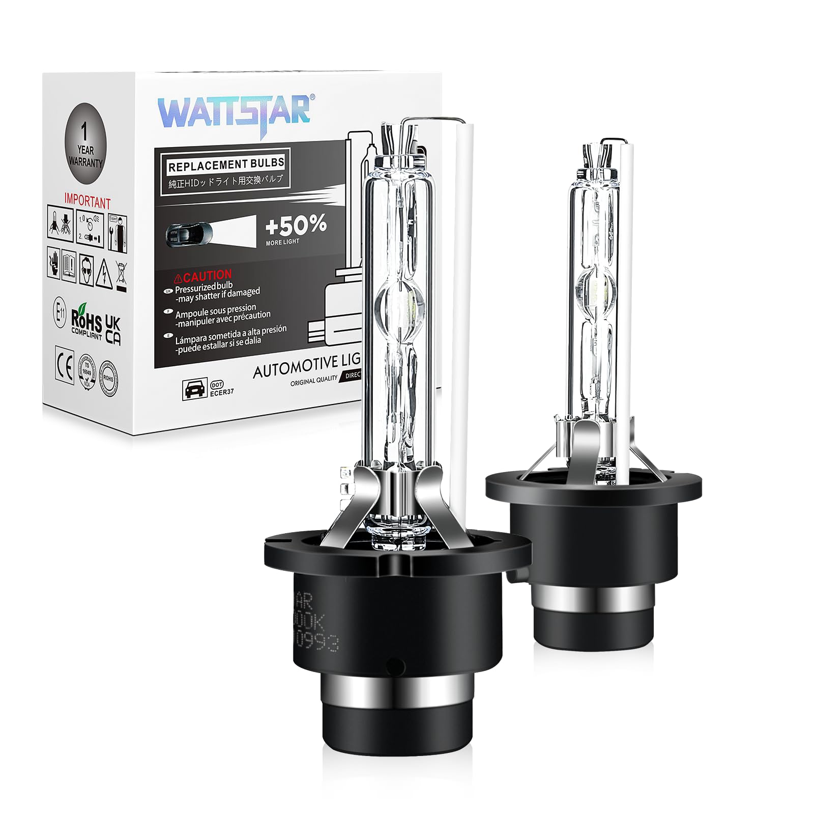 wattstar Replacement Bulb, D2S 6000K,Headlight, OEM Quality, 35W HID Headlight, Xenon Bulbs (pack of 2)……