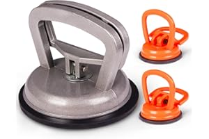 Hurrikom Dent Puller Suction Cup Kit - Paintless Car Body Repair Tool for Dent Removal, Aluminum Alloy Heavy Duty Suction Cups with Thickened Rubber Base for Glass, Tile & Granite Slab Lifting