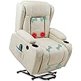 Best Choice Products PU Leather Electric Power Lift Chair, Recliner Massage Chair, Adjustable Furniture for Back, Legs w/ 3 Positions, USB Port, Heat, Cupholders, Easy-to-Reach Side Button - Beige