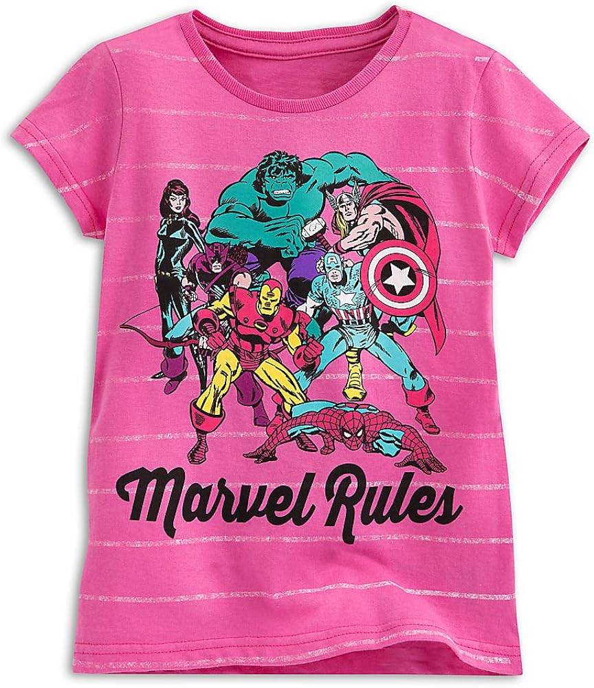 Disney Store Girls Marvel Comics Marvel Rules Short Sleeve