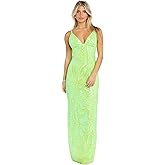 MORGAN AND CO. Juniors' Long Sequin Mesh Gown W/Slim Fit & Spaghetti Straps - Prom Homecoming Cocktail Party