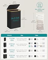 SONGMICS 130L Laundry Basket with Lid 2-Section Collapsible Oxford 600D view 6