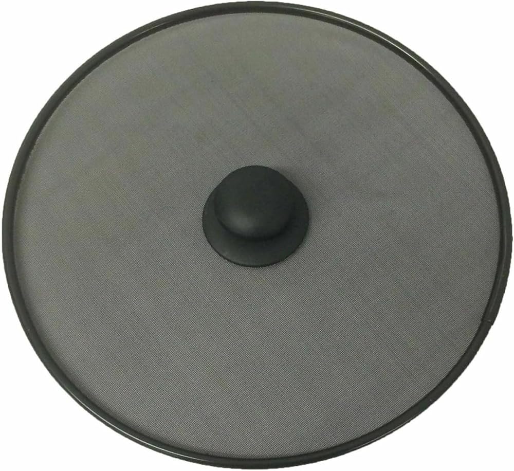 GSV Essentials Frying Pan Splash Guard Splatter Screen 25 CM Black Knob Lid