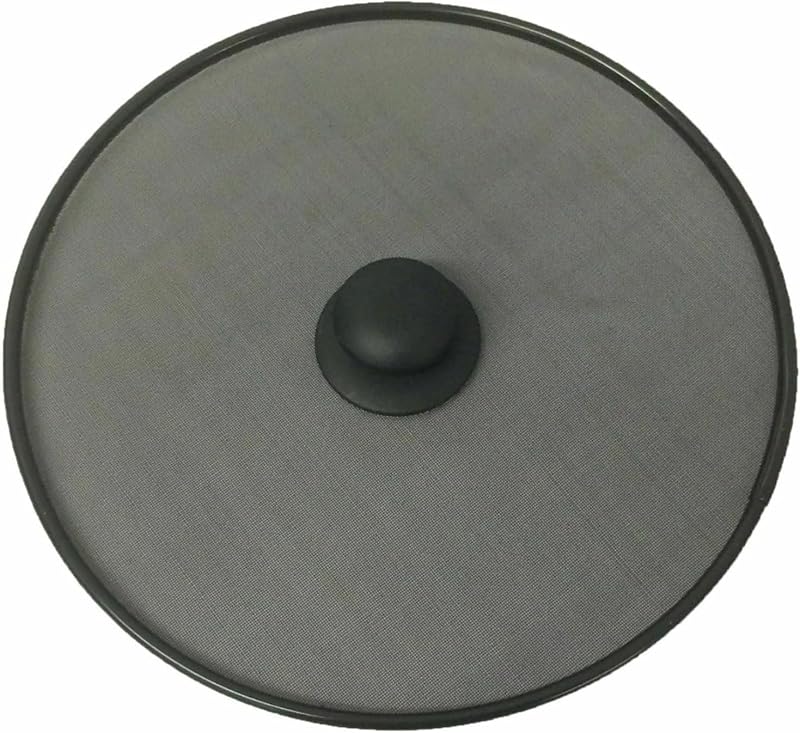 GSV Essentials Frying Pan Splash Guard Splatter Screen 25 CM Black Knob Lid