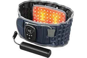 HONGJING Red Light Therapy Massage Decompression Belt for Lower Back Pain Relief, Heated Back Brace Inflatable Lumbar Support