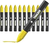 Tracer Construction Lumber Crayon Markers Yellow Pack of 12 Multi Surface view 1