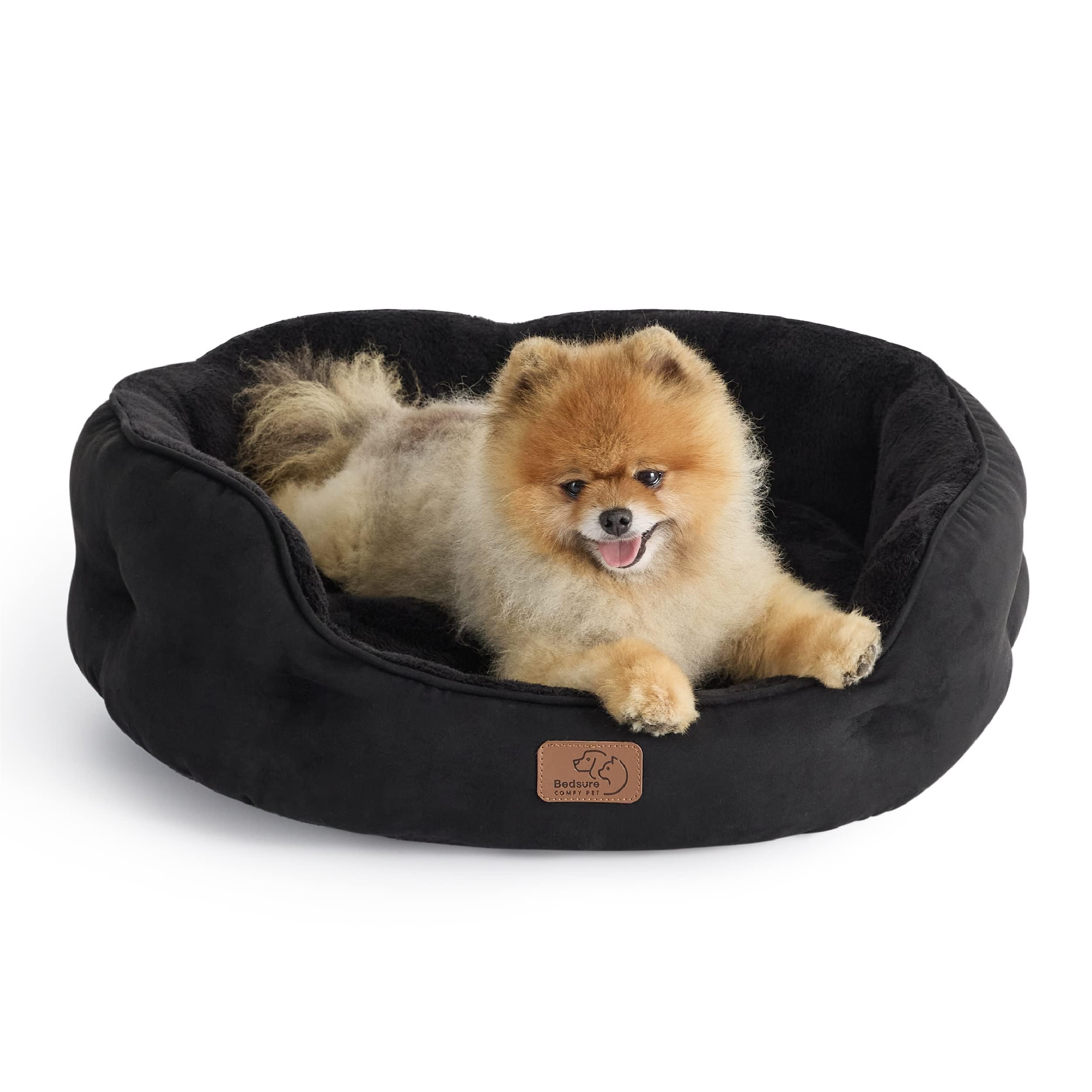 Photo 1 of Bedsure Dog Beds for Small Dogs - Round Cat Beds for Indoor Cats, Washable Pet Bed for Puppy and Kitten with Slip-Resistant Bottom, 25 Inches, Black