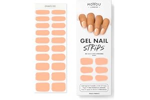 MOYOU LONDON Semi Cured Gel Nail Strips - 20 Pcs. Nail Wraps for Salon-Quality Manicure - Works with Any UV Lamp - Easy to Apply, Trim, & Remove Gel Stickers
