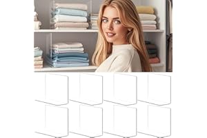 Lebouri Shelf Dividers for Closet Organization - Acrylic Closet Dividers for Shelves - Clear Free-Standing Shelf Separators for Clothes Sweater Purse