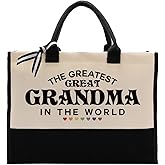 Grandma Tote Bag Gift, Grandma Gift Utility Tote, Cotton Canvas Tote Bag, Grandma Birthday Gift from Grandson Granddaughter, Inspirational Bag Gift for Grandma, The Greatest Great Granny In the World
