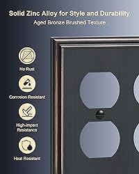 TREEWELL 2-Pack Double Duplex Outlet Cover, Aged